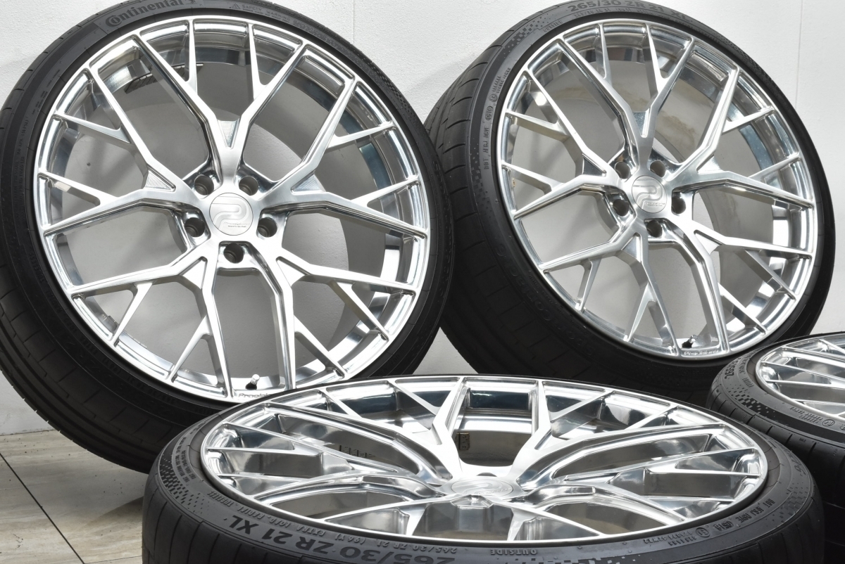 【鍛造】AGIO Precisione LBD 21in 9J +45 PCD112 コンチネンタル 265/30R21 アウデ A8 S8 RS3 ベンツ W221 Sクラス W213 Eクラス アジオ