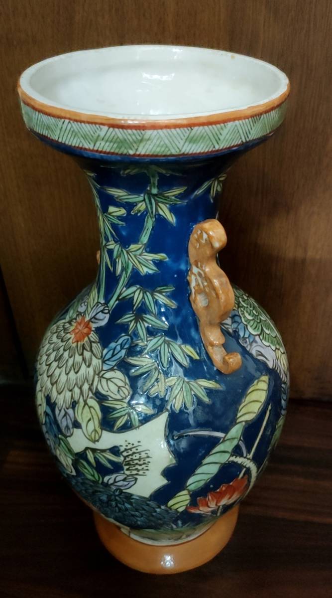 大清嘉慶年製 花瓶 壺 壷/高さ約35cm 中国美術 支那 清 大清嘉慶年製 花瓶 壺 壷/高さ約35cm 中国美術 支那 清