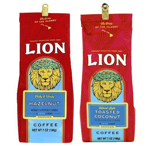 【送料無料】ハワイ ライオンコーヒー へーゼルナッツ&トーステッドココナッツ 7oz(198g)×2個 Hawaii LION COFFEE