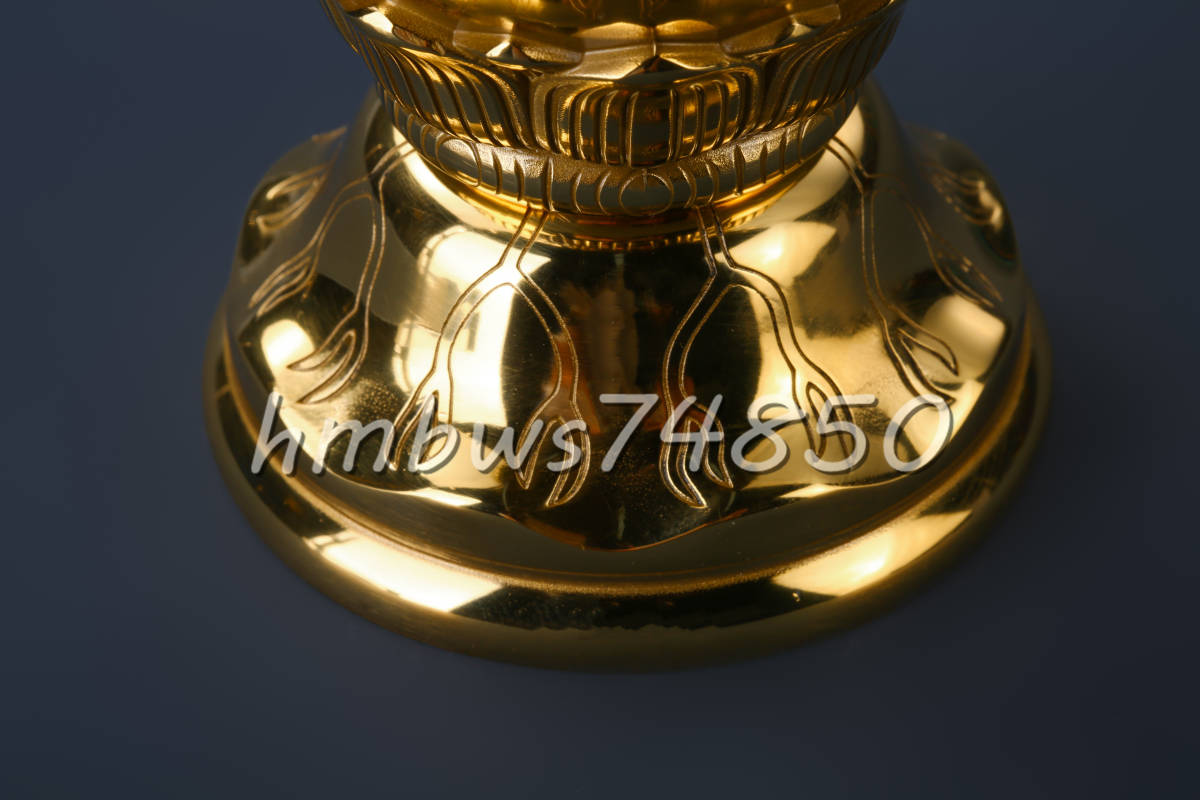 密教法具 寺院仏具」真言宗 蓮華型法具 華瓶(一対) 筋彫り仏具 密教法具 寺院仏具」真言宗 蓮華型法具 華瓶(一対) 筋彫り仏具