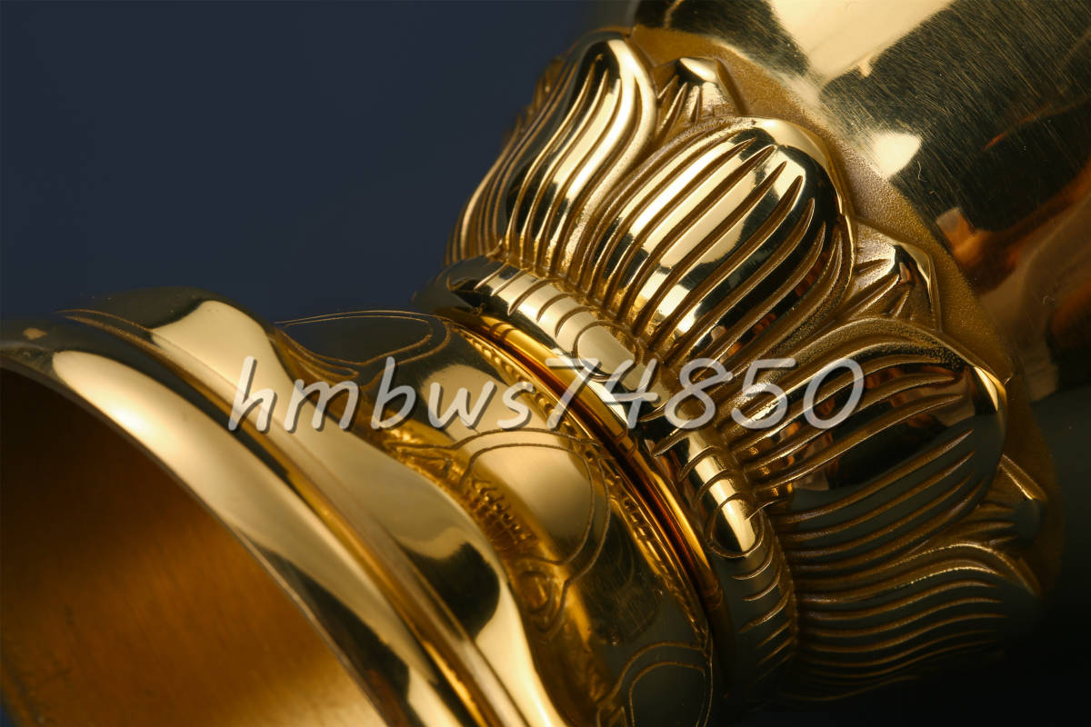 密教法具 寺院仏具」真言宗 蓮華型法具 華瓶(一対) 筋彫り仏具 密教法具 寺院仏具」真言宗 蓮華型法具 華瓶(一対) 筋彫り仏具