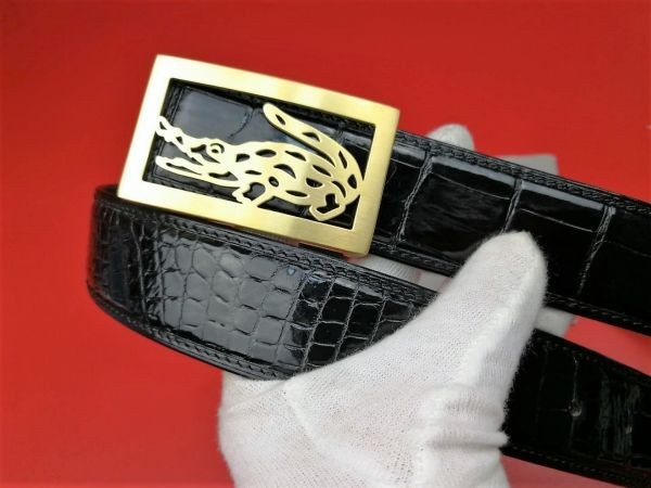 匠の神 定価12万円超 クロコダイル 一枚革 紳士用ベルト 品質S級 腹革 