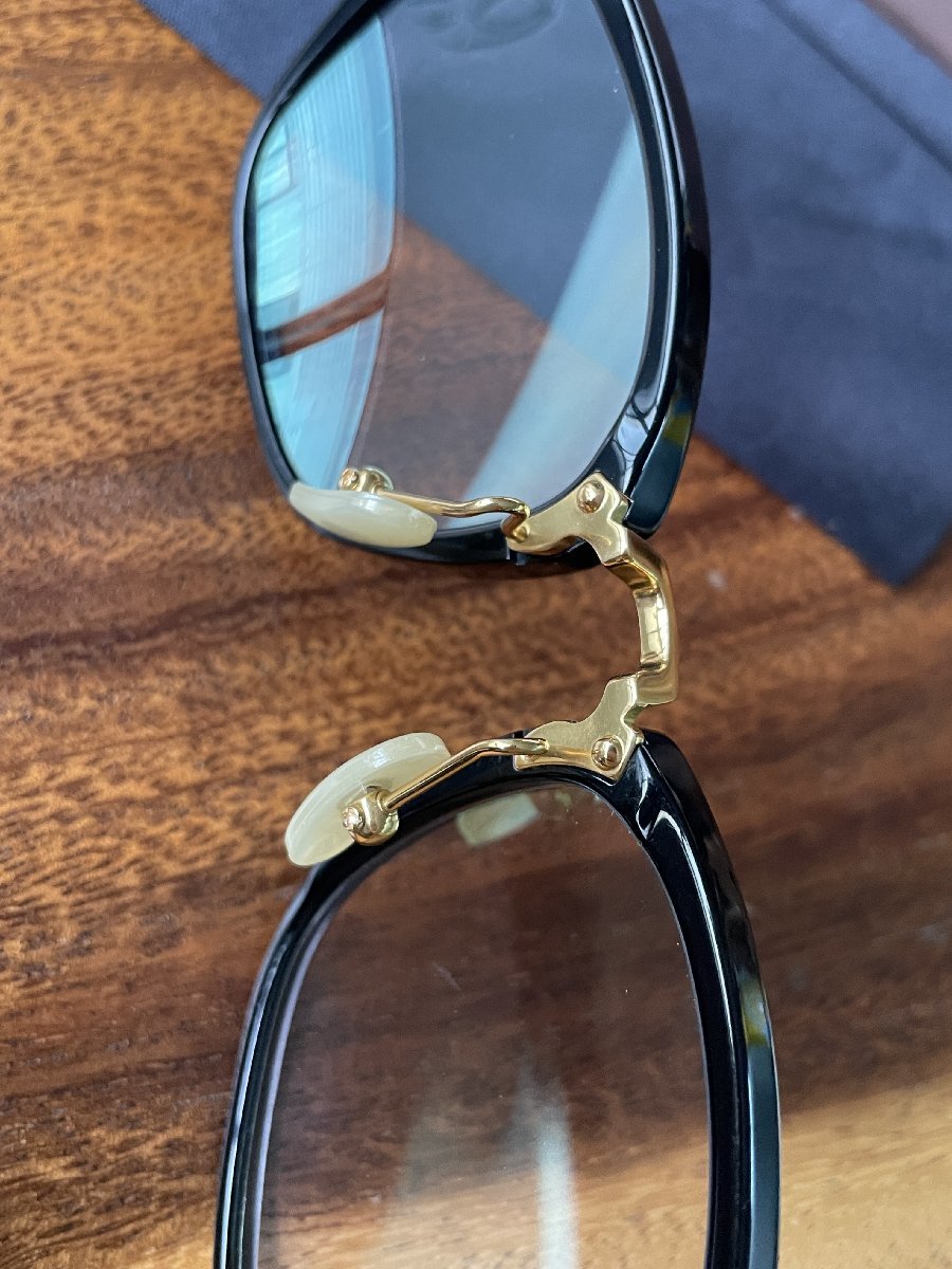 高級 999.9(フォーナインズ) メガネ 眼鏡 ウェリントン M-37 伊達めがね 16k 9001_画像6