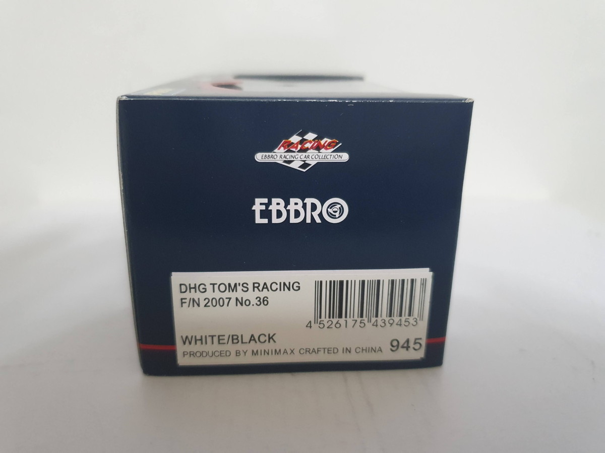 EBBRO 1/43 DHG TOM'S RACING F/N 2007 No.36 WHITE/BLACK 945 未使用品_画像4