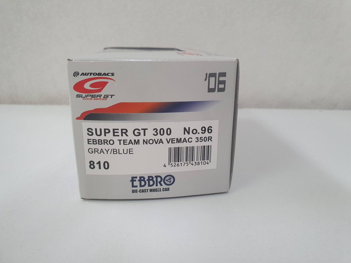 EBBRO 1/43 SUPER GT 300 No.96 EBBRO TEAM NOVA VEMAC 350R GRAY/BLUE 810 未使用品_画像4