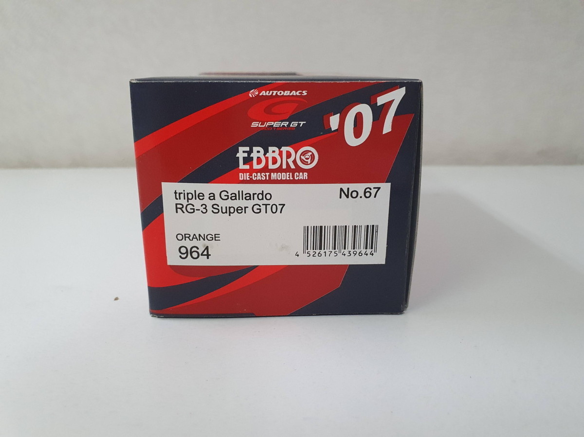 EBBRO 1/43 triple a Gallardo No.67 RG-3 Super GT07 ORANGE 964の画像4