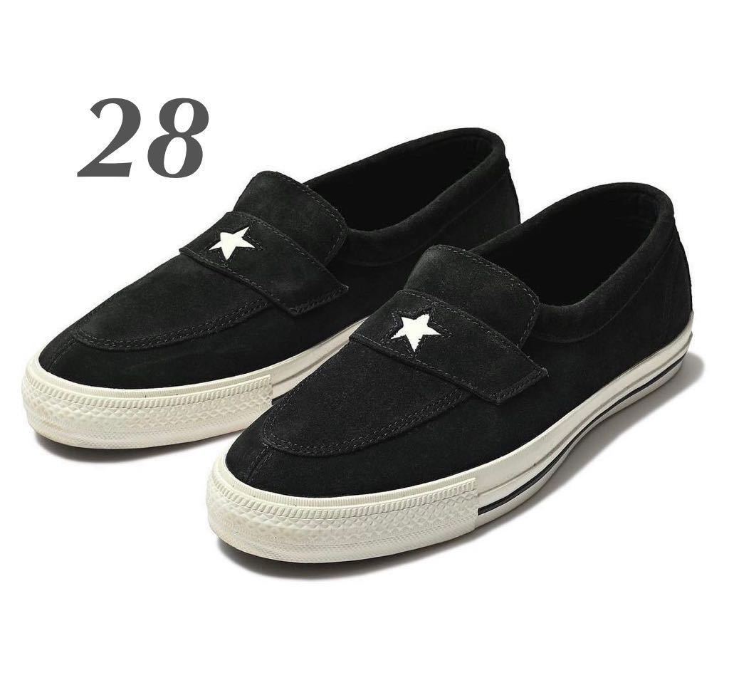 28cm 新品希少 CONVERSE コンバース Black レザー ドレス