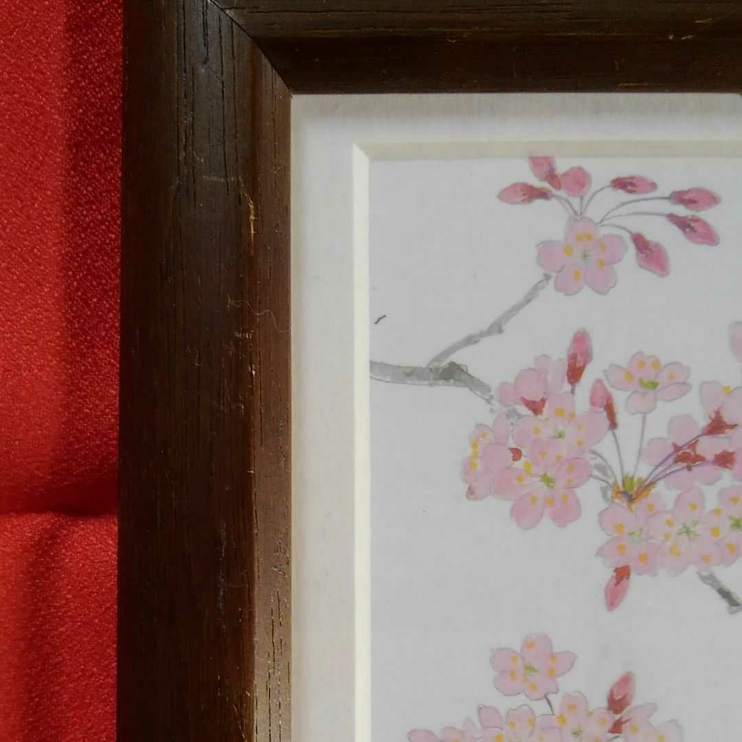 シーグラスアート　桜 と兎