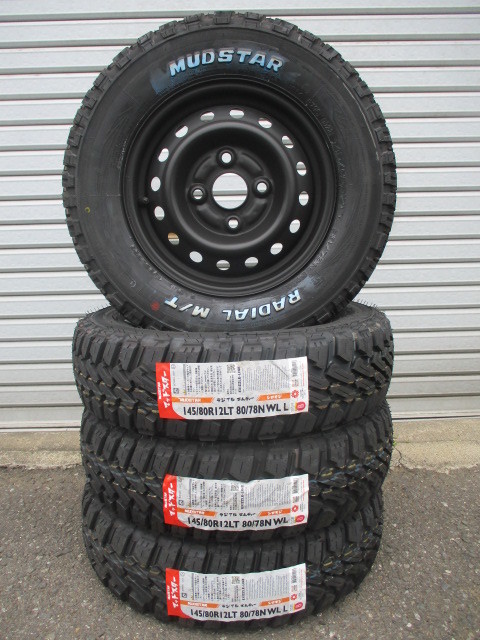 マッドスターラジアルM/T☆145/80R12☆ホワイトレター☆軽バン 軽トラ