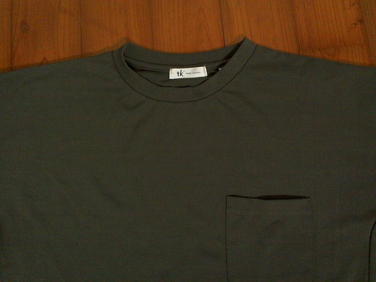 * Takeo Kikuchi [TK.*TAKEO KIKUCHI]. with pocket short sleeves T-shirt oversize M khaki gray series 