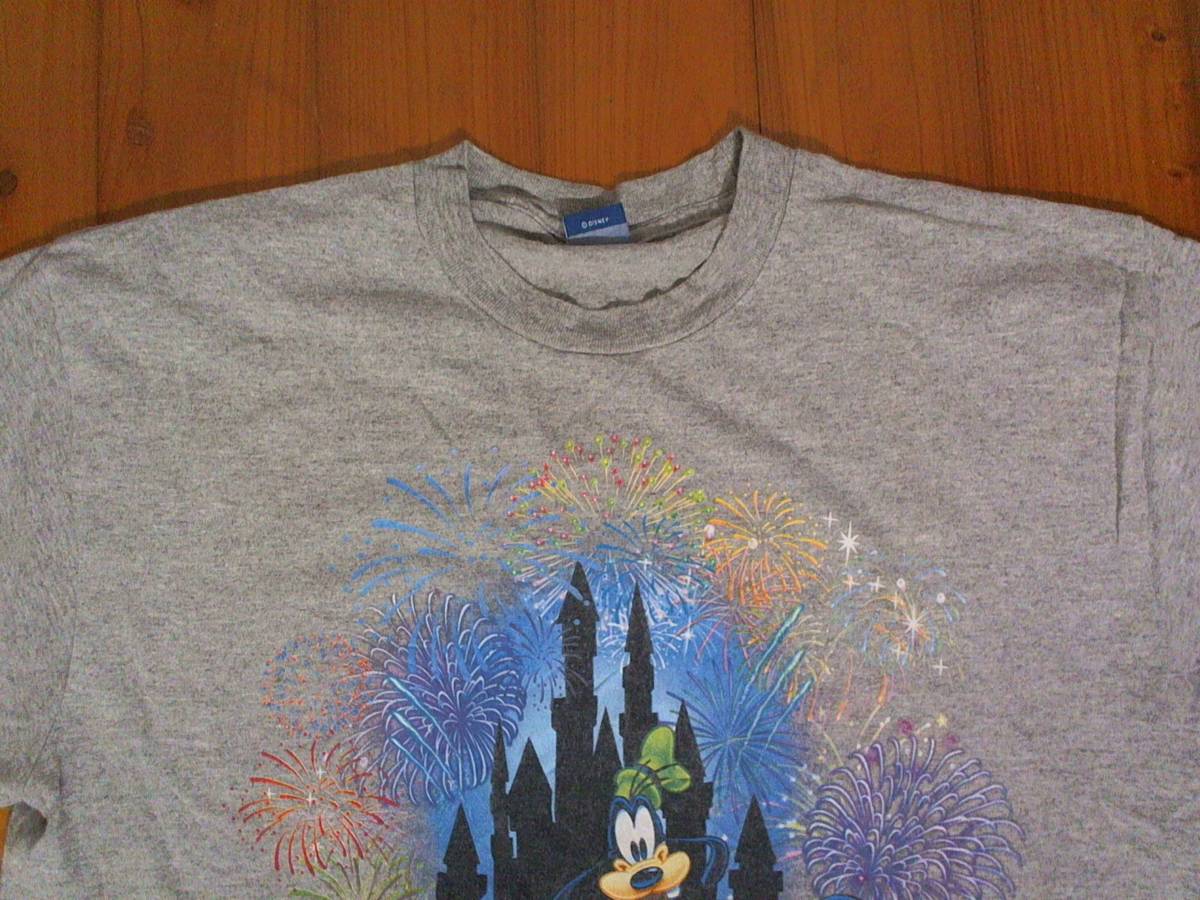 ☆②★微難有・詳細不明☆US古着☆ディズニー　フロリダ 2009【 Disney FLORIDA 2009 】プリント半袖Tシャツ LL位 グレー　灰色_画像2