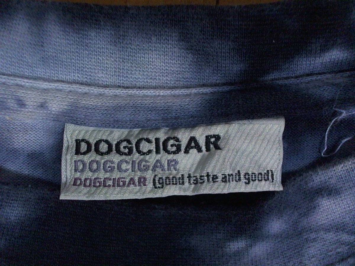 ☆ドッグシガー【DOGCIGAR】★LIVELINESS★ロゴプリント　コットン半袖Ｔシャツ M 濃紺 タイダイ_画像6