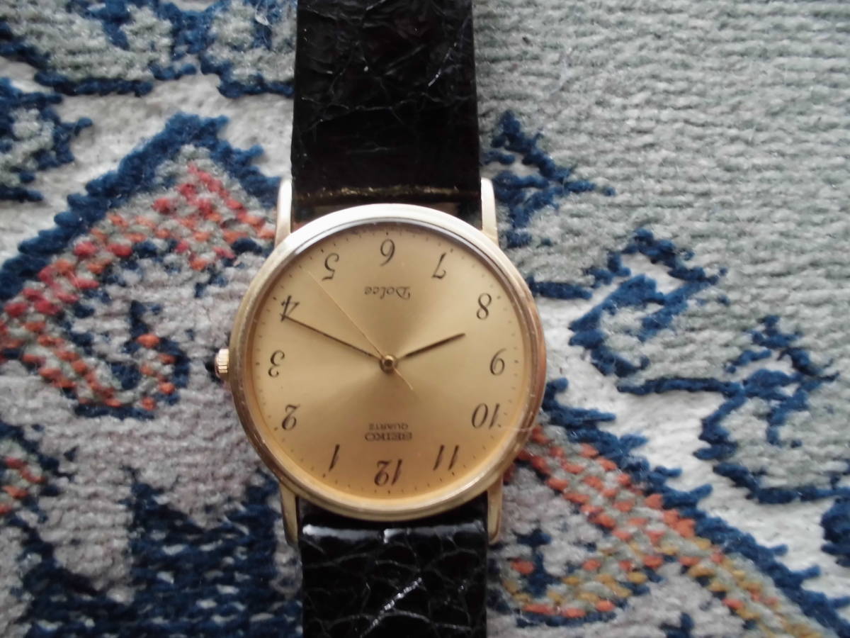 美品 電池交換済 セイコー ドルチェ SEIKO DOLCE 14K BASE ST.STEEL