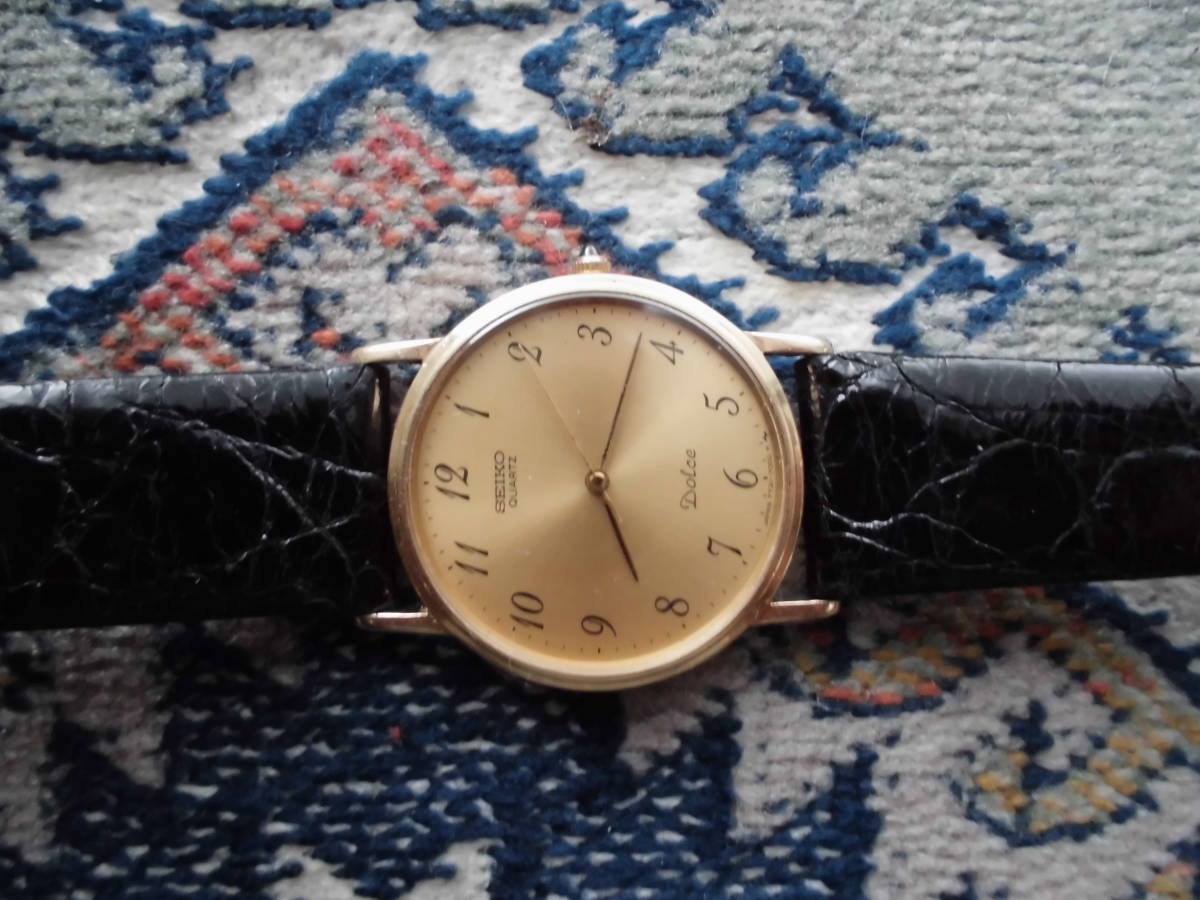 美品 電池交換済 セイコー ドルチェ SEIKO DOLCE 14K BASE ST.STEEL