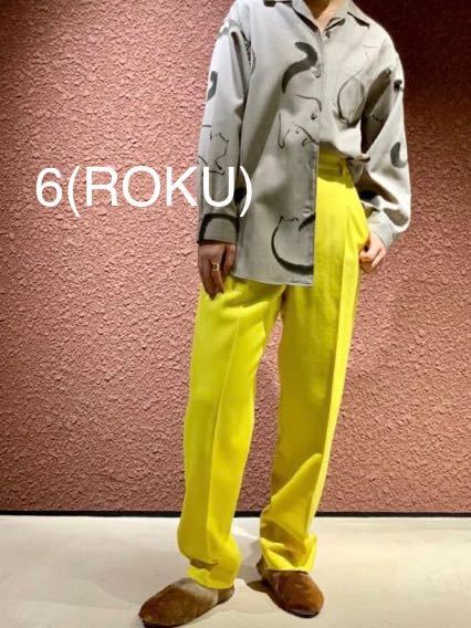 ＜6(ROKU)＞KARSEY PANTS OSAKA/パンツ イエロー 38 タックパンツ　2222_画像1