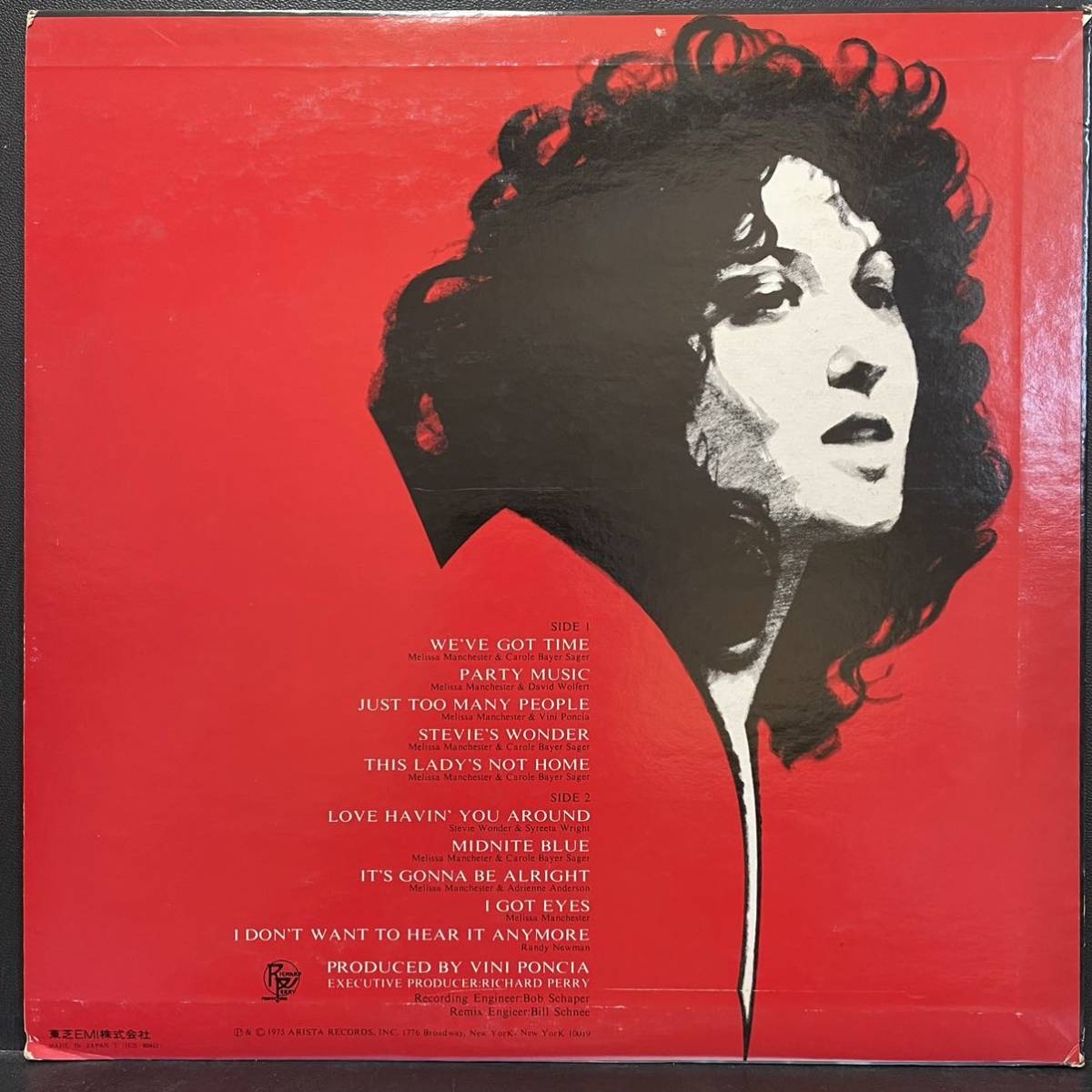 20529T 見本盤 12inch LP★メリサ・マンチェスター/MELISSA MANCHESTER/MELISSA★IES-80411_画像2