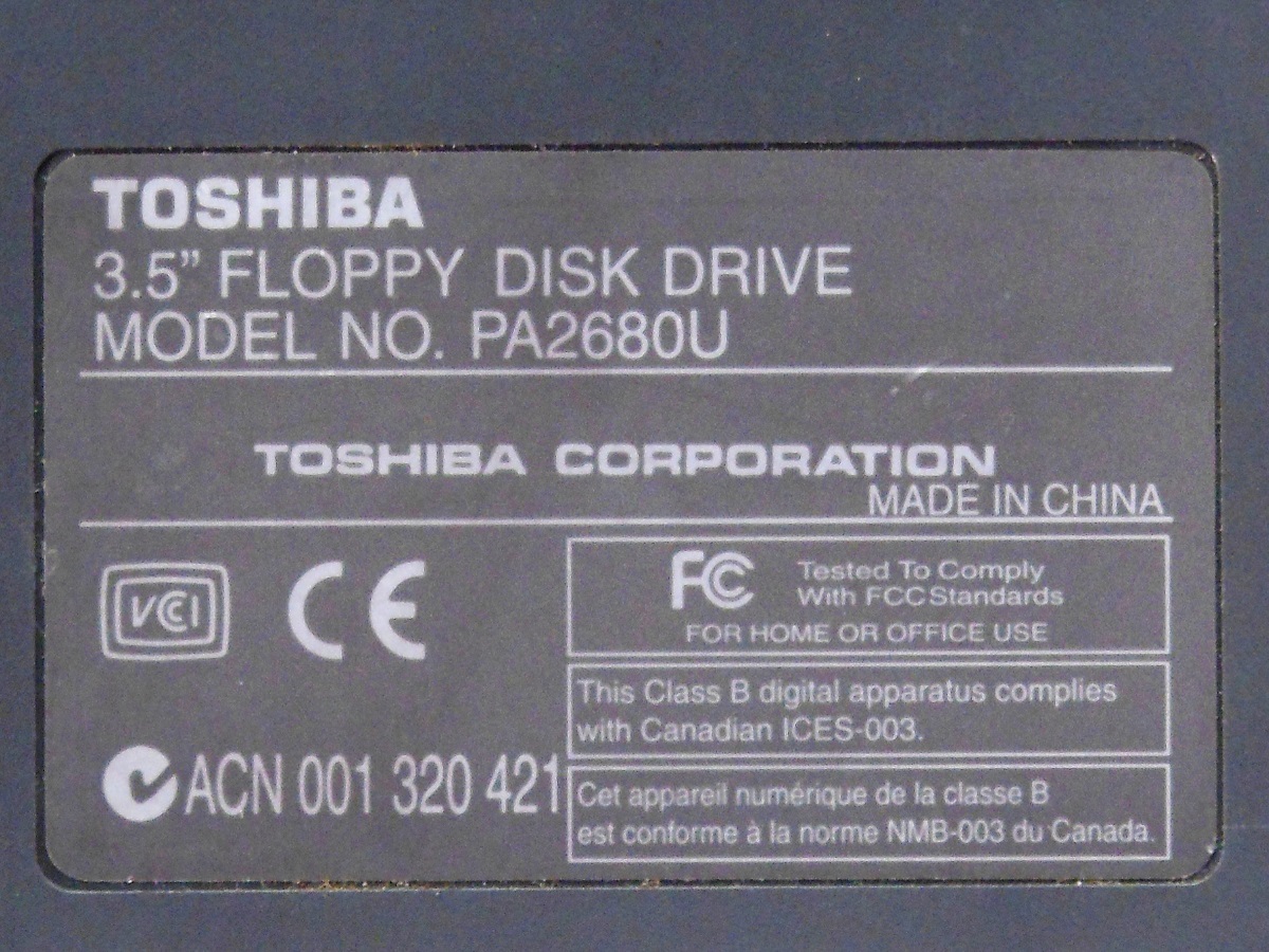 ★送料無料★動作確認済み★USB接続外付けFDD /東芝/TOSHIBA/PA2680U/新古品/2個セット 24