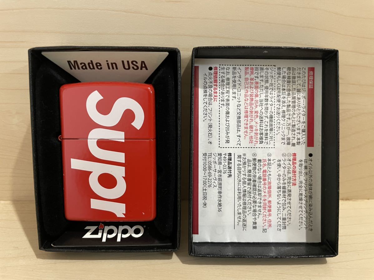新品未使用 Supreme Logo Zippo Red シュプリーム box ロゴ ジッポ 赤