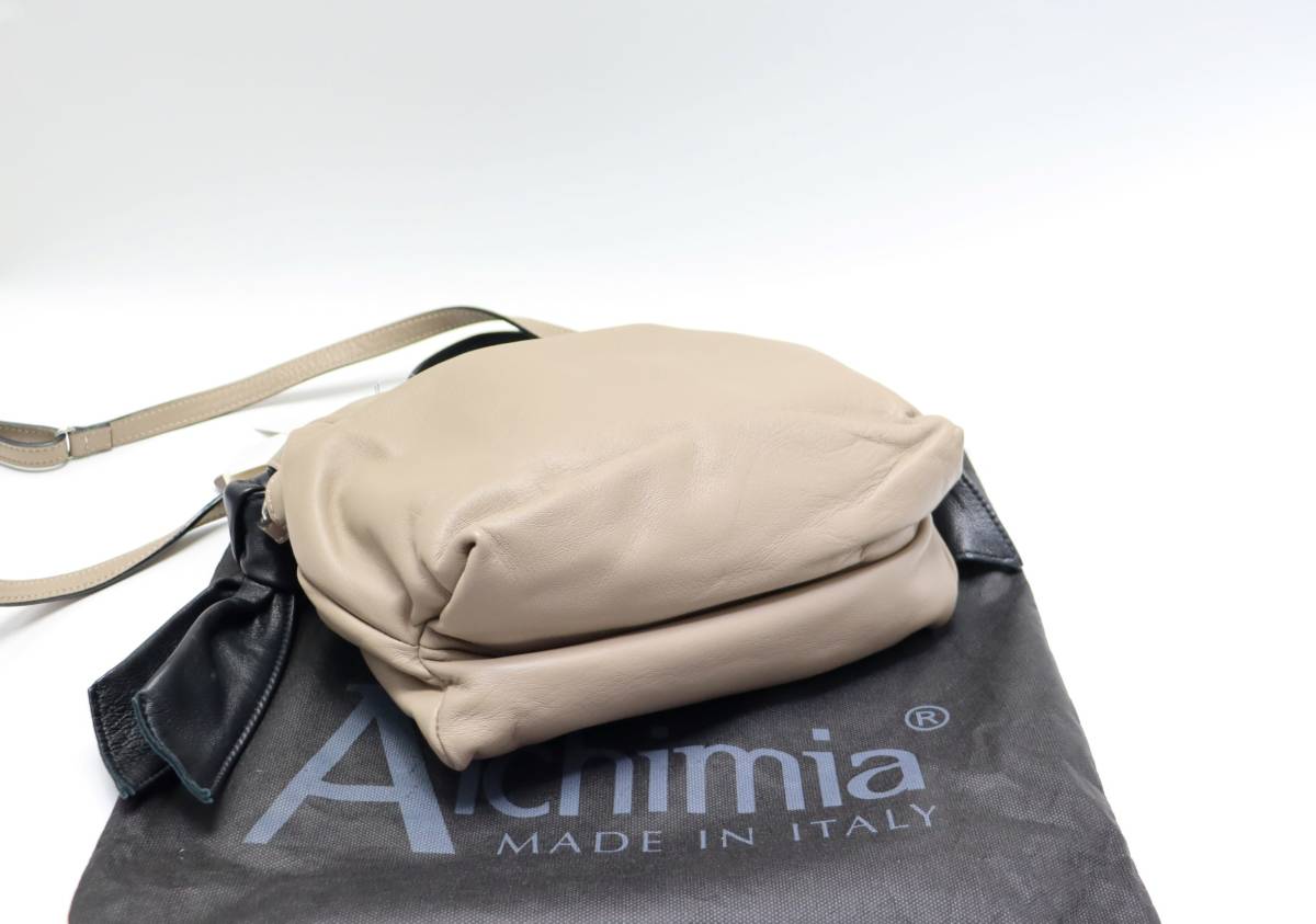 定価39,600円 新品 Alchimia アルキミア シープレザー 2WAY 巾着バッグトートバッグ イタリア製_画像6