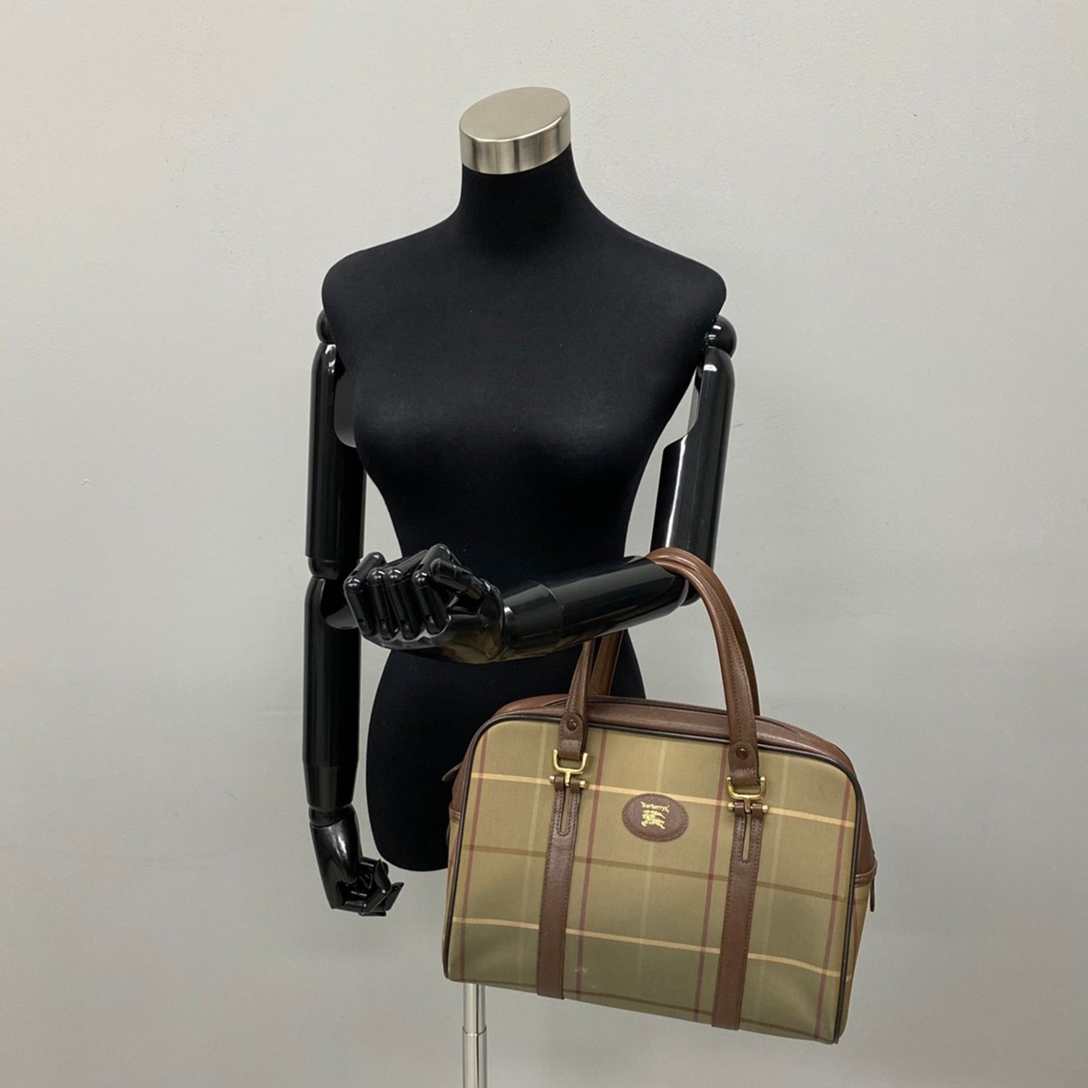 極 美品 BURBERRYS バーバリーズ レザー 本革 キャンバス ノバチェック