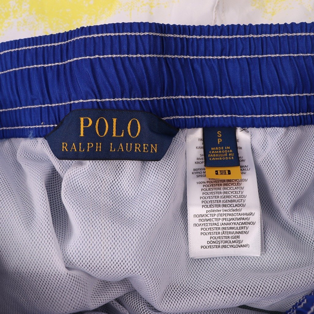 【未使用品】POLO RalphLauren(ポロラルフローレン) メンズS【スイムショーツ】タイダイ青緑白黄 水着(古着)pt28_画像6