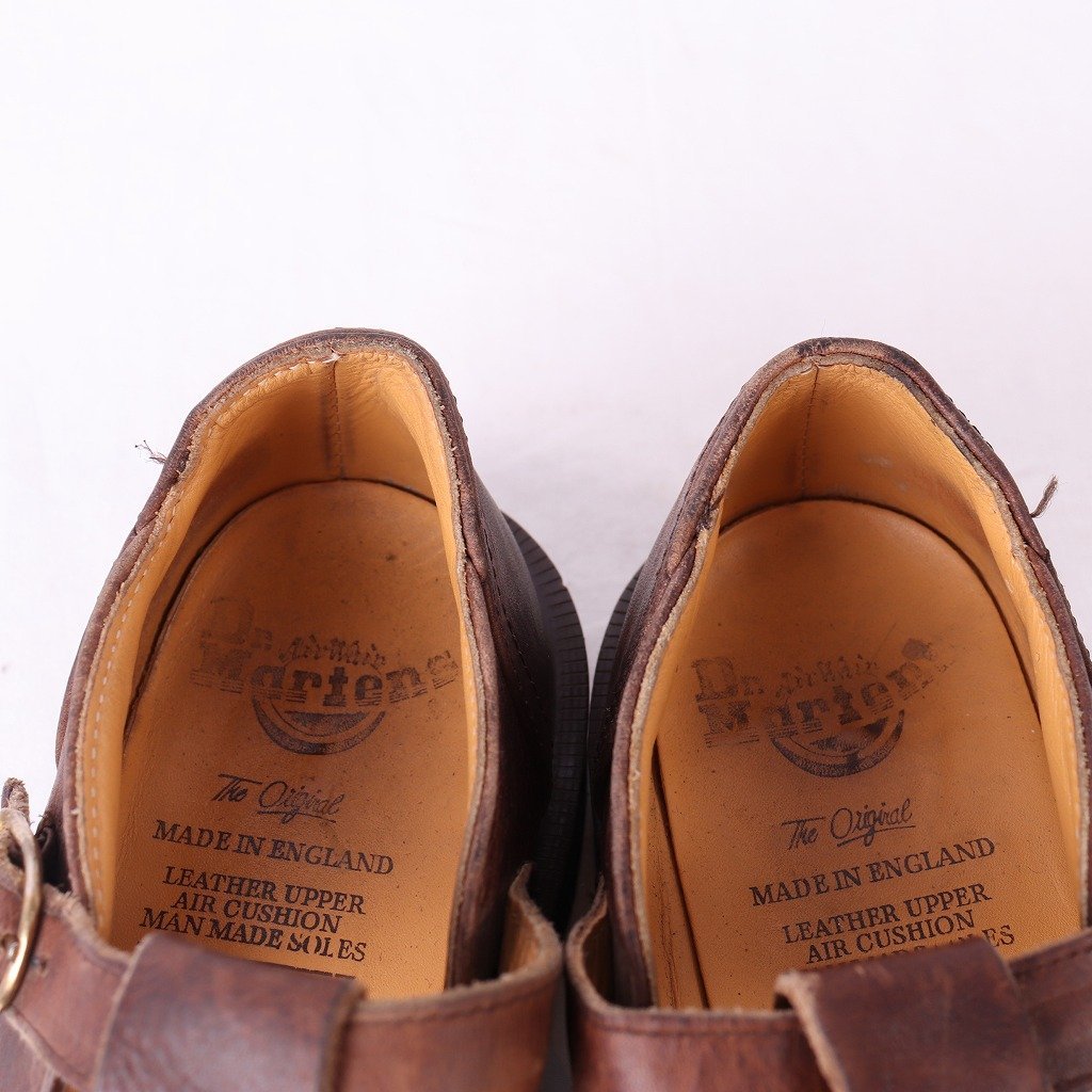  Britain made Dr. Martens UK6/24.5cm~25.0cm/ strap boots England leather men's lady's drmartens old clothes used dm3595