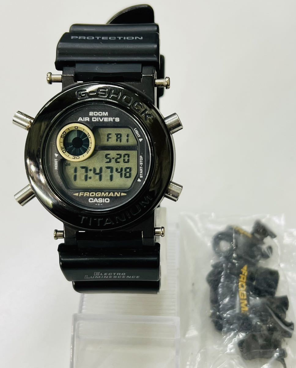 1円スタート CASIO G-SHOCK FROGMAN DW-8200 黒 金 蛙 カエル ベゼル 