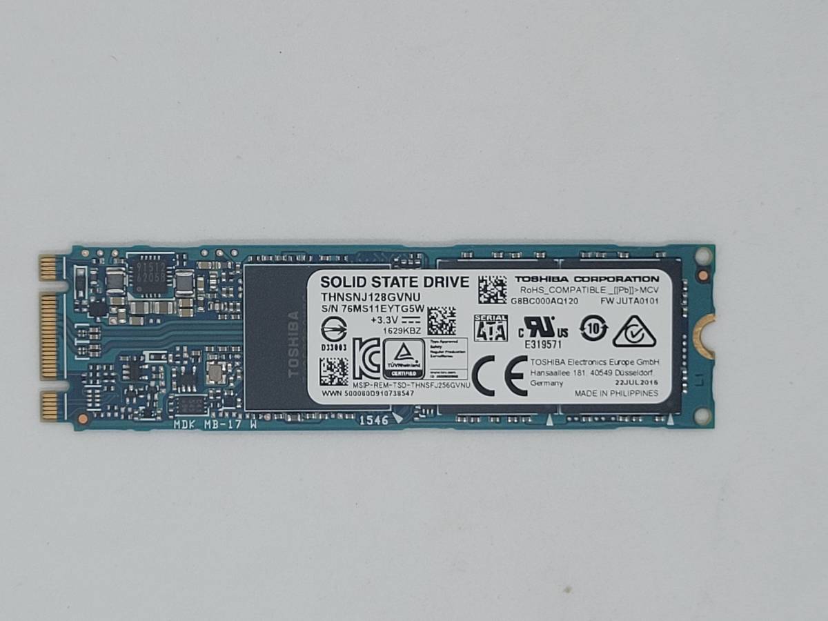 【M.2 SSD128GB】★東芝　TOSHIBA ★（管：CW3-TB-EYTG5W）■THNSNJ128GVNU ■動作確認済み　フォーマット済み 