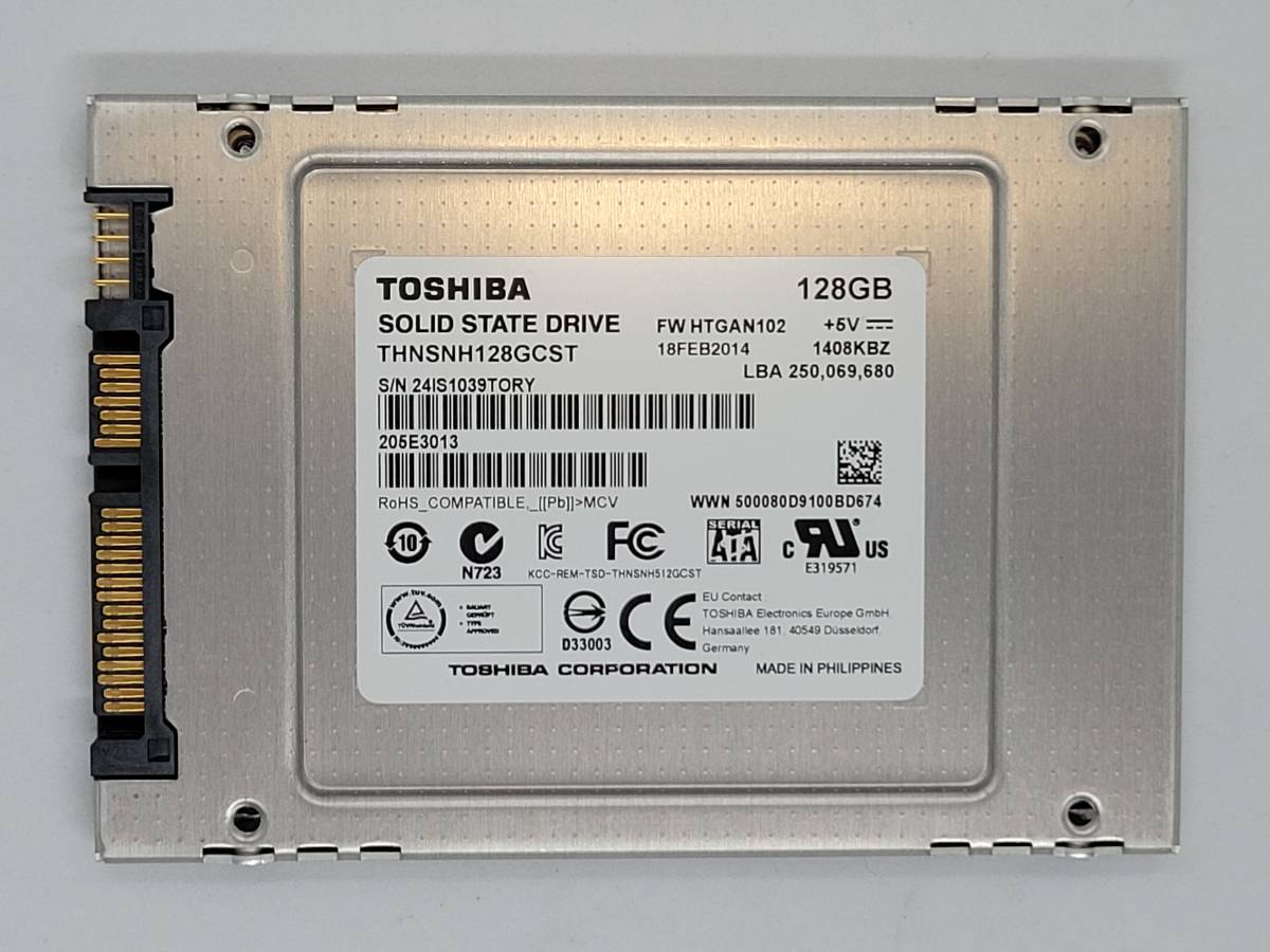 【SSD128GB】★東芝　TOSHIBA ★（管：CW3-TS-39TORY）■THNSNH128GCST ■動作確認済み　フォーマット済み 