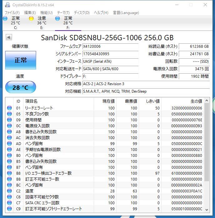 【M.2 SSD256GB】★サンディスク 　SanDisk★（管：CW3-SD-430995）■SD8SN8U-256G-1006■動作確認済み　フォーマット済み 