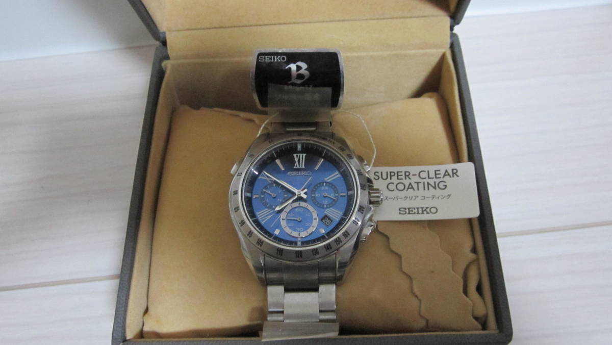 SEIKO セイコー ブライツ ソーラー電波 クロノグラフ メンズ 腕時計 青