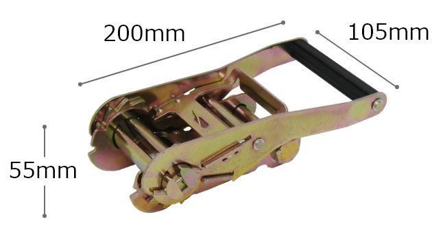 ラチェット式　ラッシングベルト　Jフック（カギフック）タイプ　幅50mm×長さ1+7m　使用荷重：1.5t　平ボディー車に！_画像3