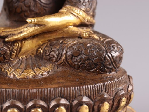 中国古玩 唐物 仏教美術 古銅造 鍍金 チベット仏 仏像 時代物 極上品 初だし品 3434_画像8