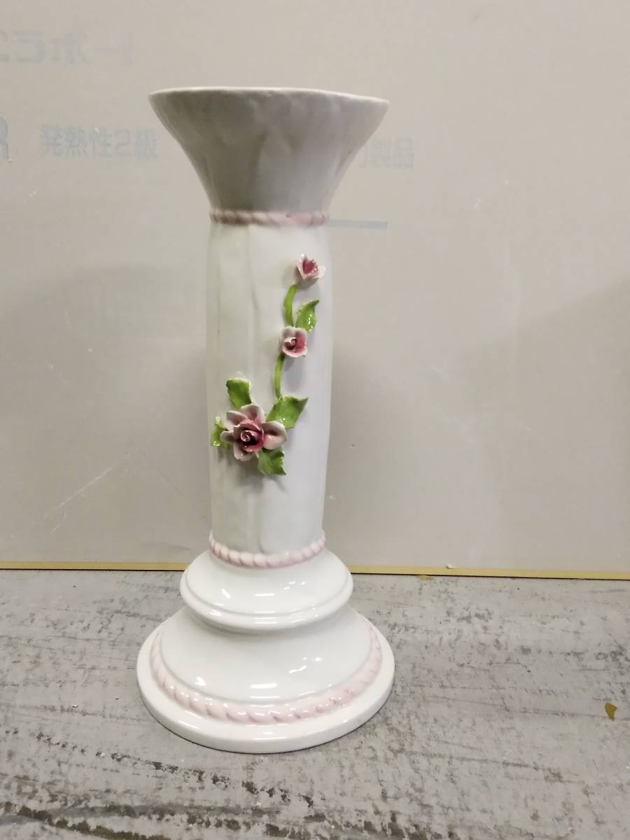 T0507-008 б/у * керамика / цветок . шт. | украшение шт. роза высота примерно 45.5.
