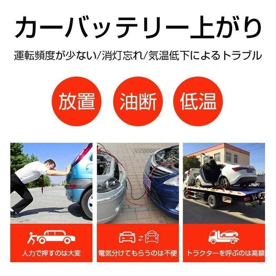 1円 ジャンプスターターセット 12V車全般対応 28000mAh 大容量 電源 充電器 ジャンプ スターター エンジンスターター 倉庫在庫処分_画像6