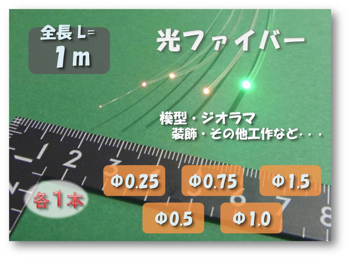 工作用 光ファイバー 直径0.5㎜×50㎝ 3本セット エスカ（三菱ケミカル）製 通販