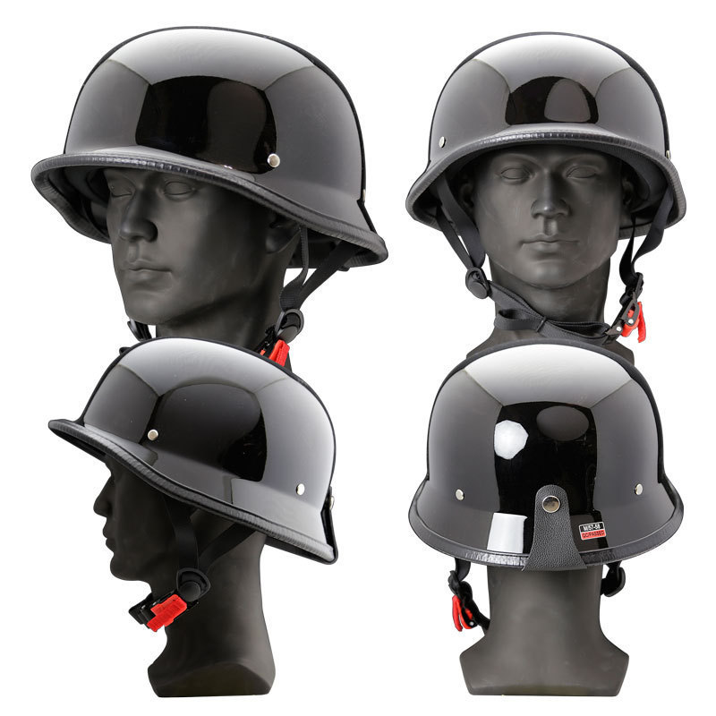 ジャーマンヘルメット　ナチヘル　半キャップヘルメット（ブラック・Mサイズ）（５８～５９）