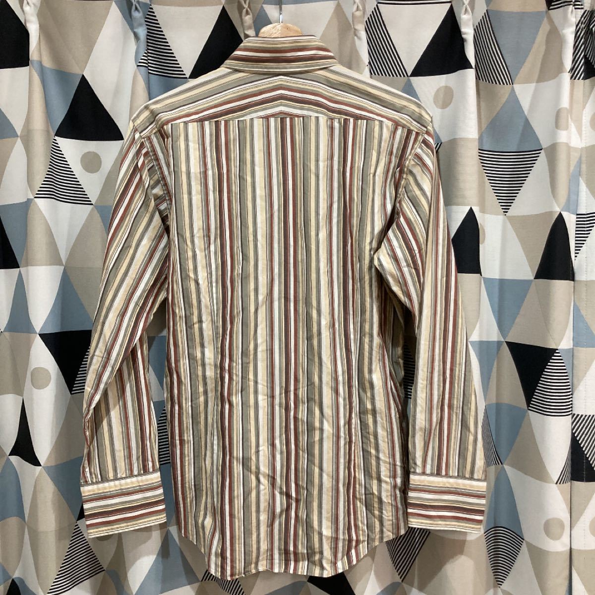 BURBERRY BLACK label ストライプシャツ 長袖シャツ 美品 ボタンダウンシャツ マルチストライプ