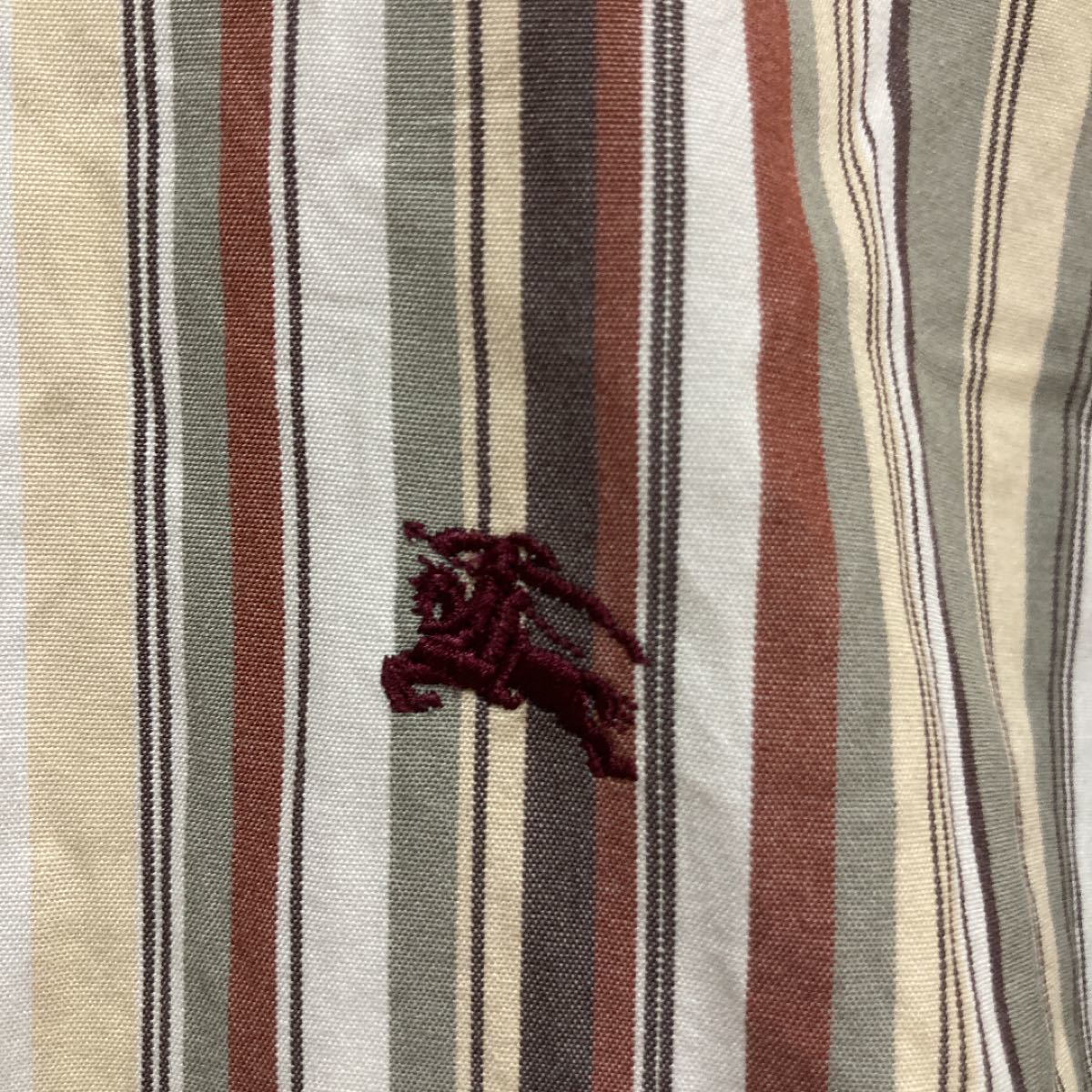 BURBERRY BLACK label ストライプシャツ 長袖シャツ 美品 ボタンダウンシャツ マルチストライプ