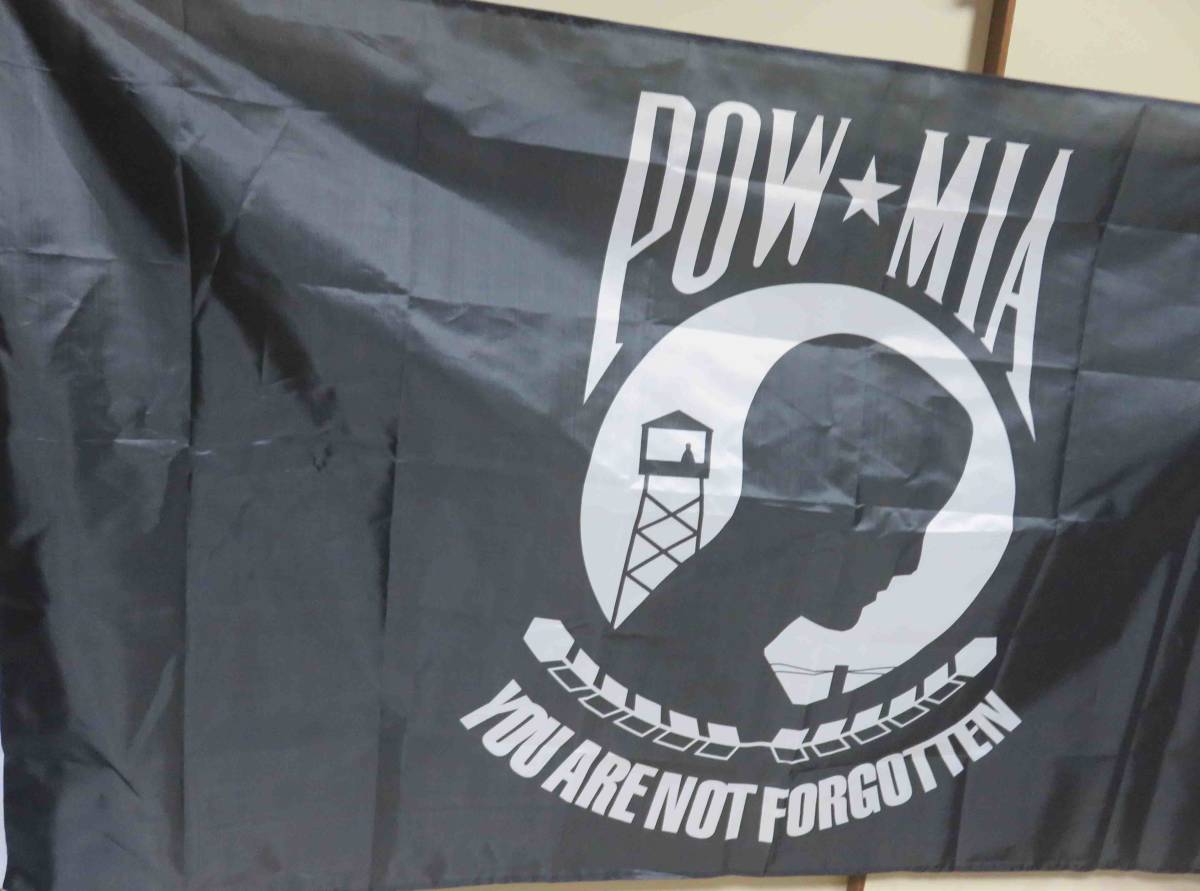 『特大』黒白■新品POW MIA ベトナム戦争　オートバイ　二輪車 フラッグ旗バナー◆自動車 バイク　倉庫DIY　ミリタリー　インテリア　内装_画像7