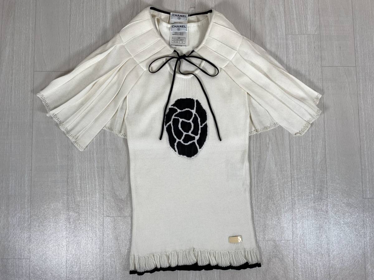☆01Pシャネル CHANEL ケープ付き ノースリーブ カメリア