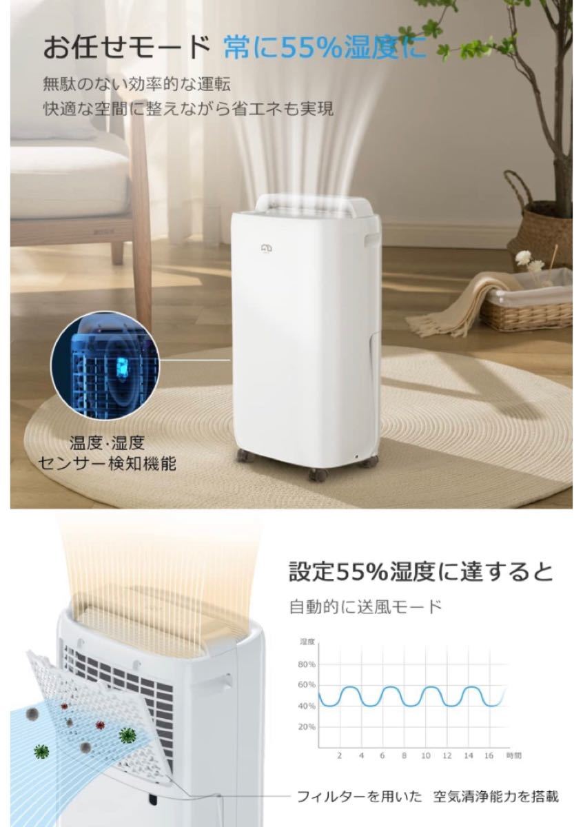 除湿機 コンプレッサー式 強力除湿 除湿量11L 木造24畳・鉄筋48畳 4つ