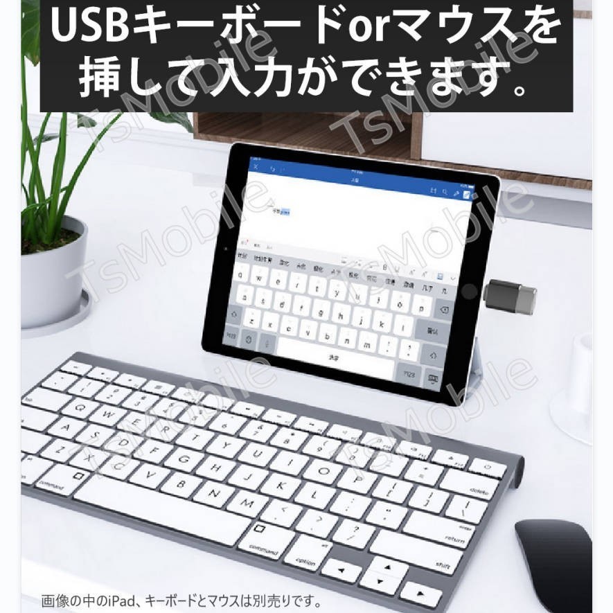 iPhone用 USBポート 変換アダプタ LightningオスtoUSBメス USB機器接続 OTG iPadライトニング