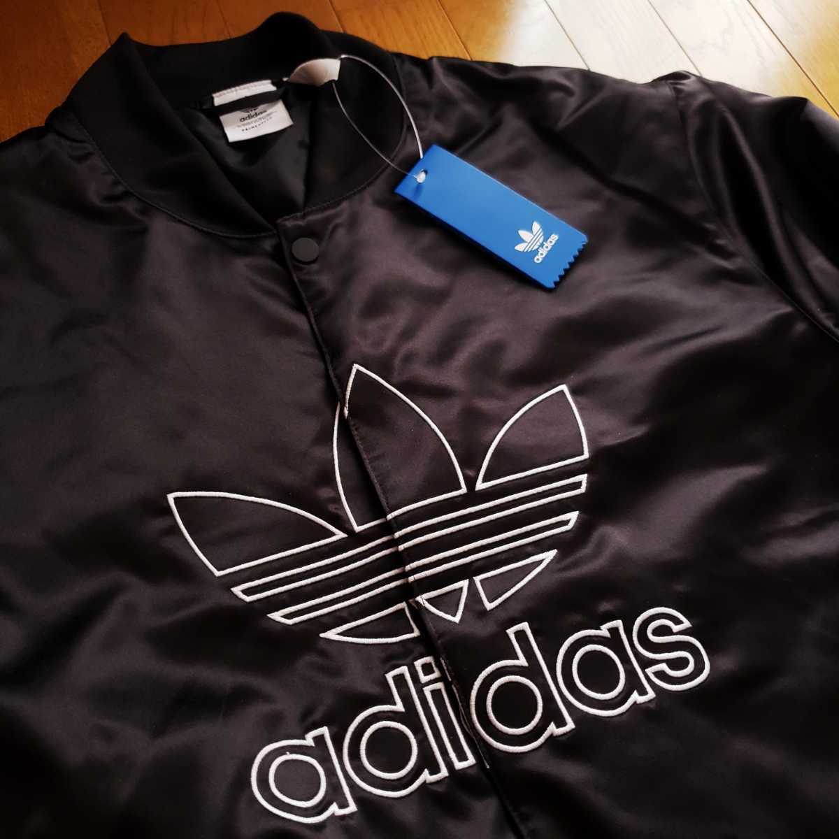 新品】adidas Originals サテンジャケット トレフォイルロゴ XL(O