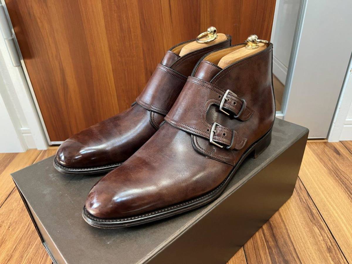 史上最も激安 ネイビー 7ハーフ(4843) エルメス ダブルモンク/レザー