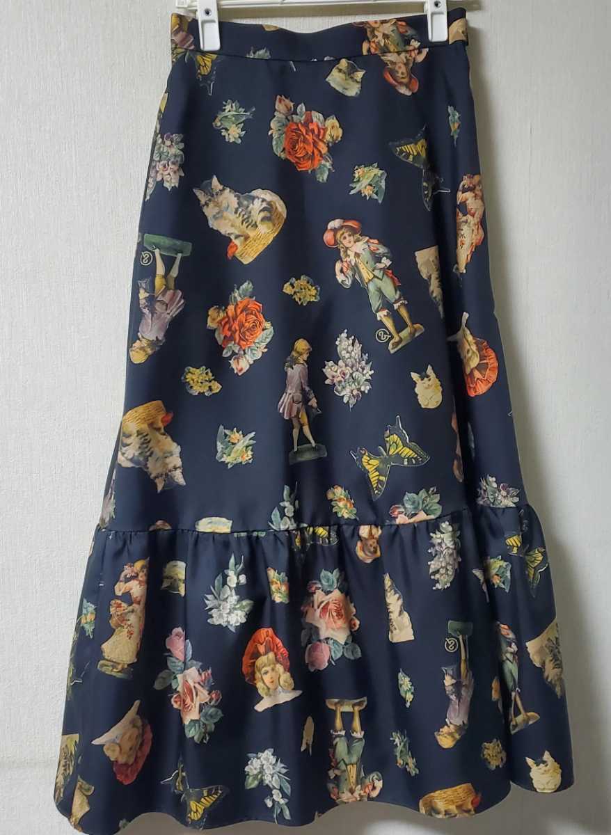&ellecy アンドエルシー アンティークスカート 花 猫 ドール ロイス