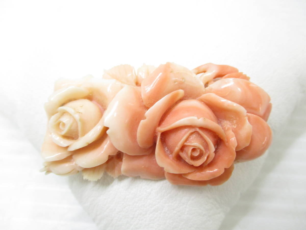 ヴィンテージ ネックレス 美品 珊瑚 薔薇 彫刻 616 www.cotijuca.com.br