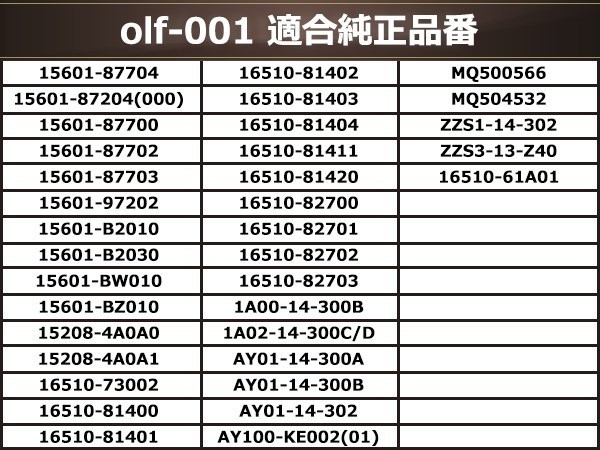 オイルフィルター オイルエレメント MRワゴン DBA-MF22S(~310000) 06.2~09.6 K6A 660cc ツインカム ガソリン車 4WD 3/4-16UNF_画像4