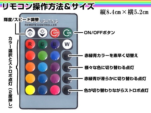 ハイラックスサーフKDN GRN RZN TRN VZN21 後期 LEDバルブ フォグランプ 27SMD 16色 リモコン RGBマルチカラー ターン ストロボ フラッシュ_画像3