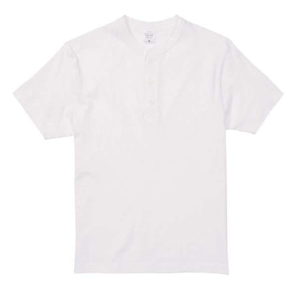 半袖Tシャツ L ホワイト ヘンリーネック メンズ 半袖 Tシャツ やや厚手 5.6オンス 無地T A512 白 白色_画像7